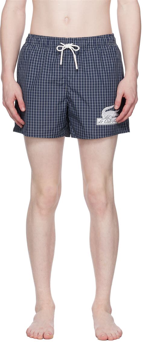 Check Swim Shorts in Bright navy 